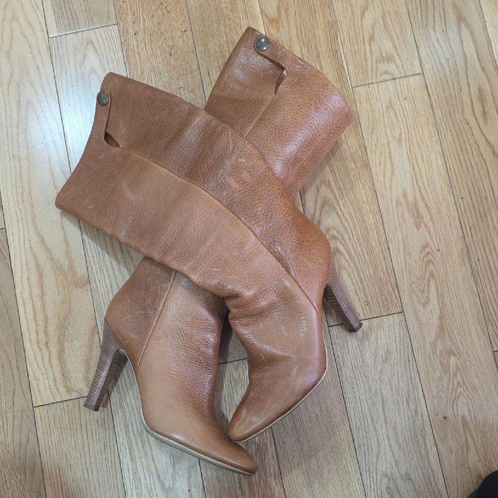 Giuseppe Zanotti Tan High Heel Knee High Leather Boots